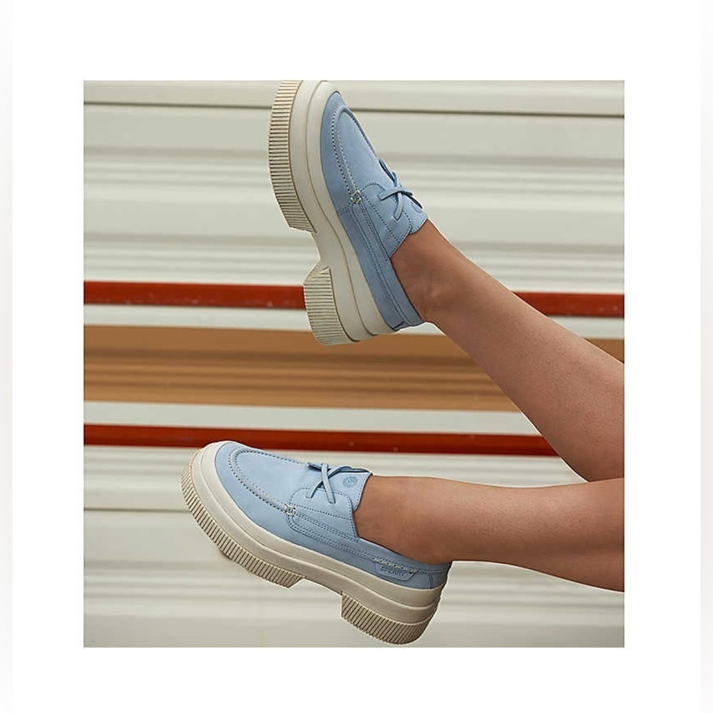 New Sperry, platform woman’s, Highland boat shoe baby blue - Picture 2 of 11